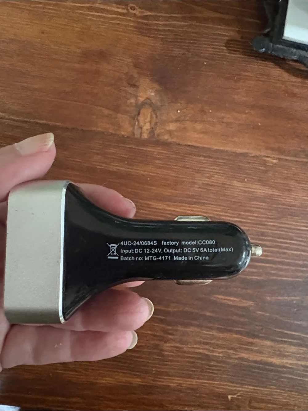 Rapid Charge Black & Silver Car Charger